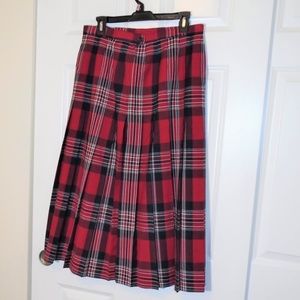 Vintage Pendleton Wool Tartan Plaid Maxi Skirt Red Preppy Old Money Classical
